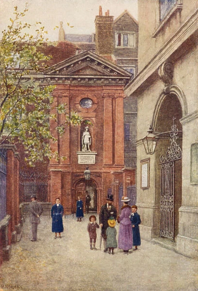 Entrances of Christs Hospital, and of Christ Church, 1895 (colour litho)