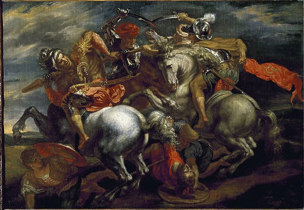 Episode of the Battle of Anghiari in 1440 (oil on canvas, 16th-17th century)
