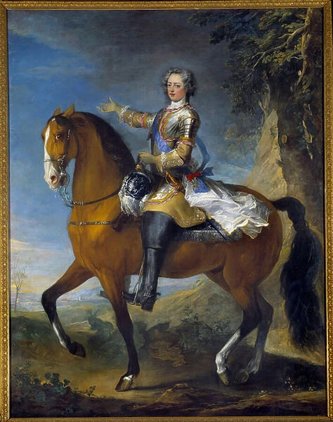 Equestrian portrait of Louis XV (1710-1774), King of France, at the age of 13, in 1723