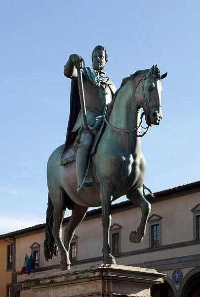 Equestrian statue of Ferdinand I de Medicis (1549-1609), Grand Duke of Tuscany, son of Cosimo I of Medici and Eleonore of Toledo, During his stay in Rome as a cardinal, he founded the Villa Medicis