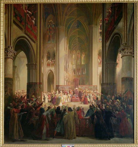 Estates General of Paris Meeting in Notre-Dame after the Death of Charles IV (1295-1328)