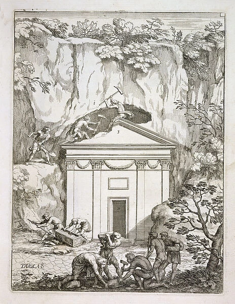 Excavation of the tomb of Quintus Nasonius Ambrosius in the 1670s