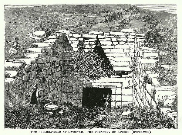 The explorations at Mycenae (engraving)
