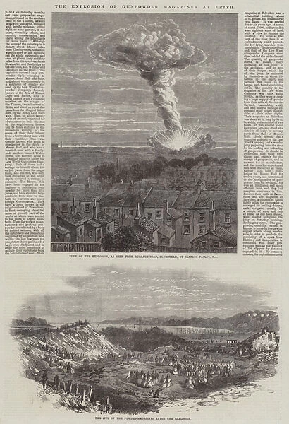 The Explosion of Gunpowder Magazines at Erith (engraving)