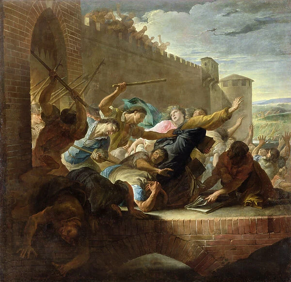 Expulsion of the Huguenots of Toulouse after the Capture of the Town by the Prince of Condes Supporters in 1562, 1727 (oil on canvas)