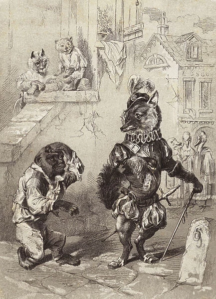 The Fables of Aesop: The Ape and the Fox (litho)