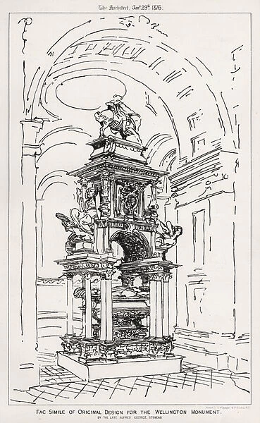 Fac Simile of Original Design for the Wellington Monument (engraving)