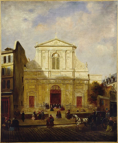 Facade of the church of Blancs-Manteaux, 1865 (oil on canvas)