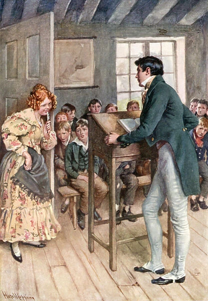 Fanny Squeers and Nicholas Nickleby (colour litho)