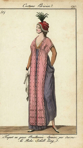 Fashionable women of the Directoire, 1797 (handcoloured copperplate engraving)