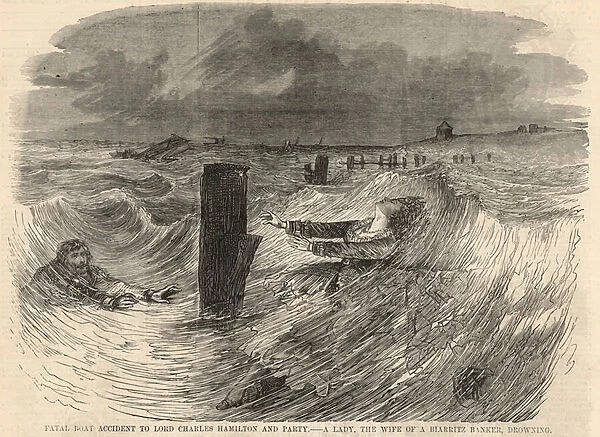 Fatal boat accident to Lord Charles Hamilton and party (engraving)