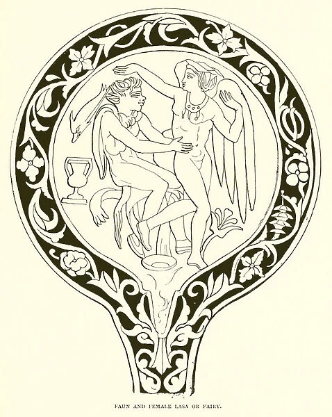 Faun and Female Lasa or Fairy (engraving)