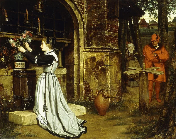 Faust and Marguerite, 1868 (oil on panel)