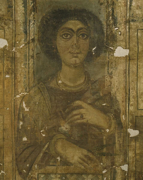 Female portrait, 3rd century AD (painted & gilded linen)