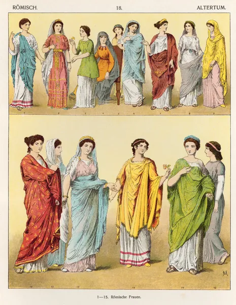 Female Roman Dress, from Trachten der Voelker, 1864 (colour litho)