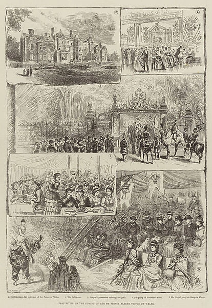 Festivities on the Coming of Age of Prince Albert Victor of Wales (engraving)