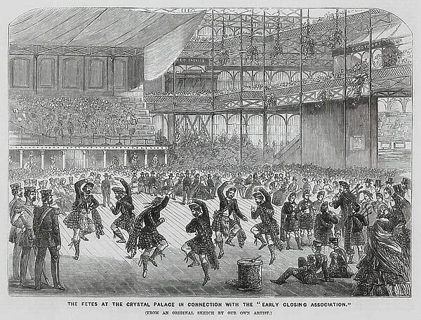 Fete in connection with the Early Closing Association, Crystal Palace, London (engraving)