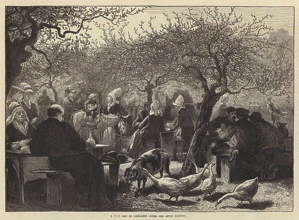 A Fete Day in Normandy after the Apple Harvest (engraving)