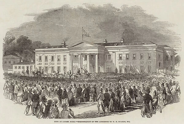 Fete at Kinmel Park, Presentation of the Addresses to W H Hughes, Esquire (engraving)