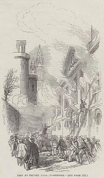 Fire at Trinity Hall, Cambridge (engraving)