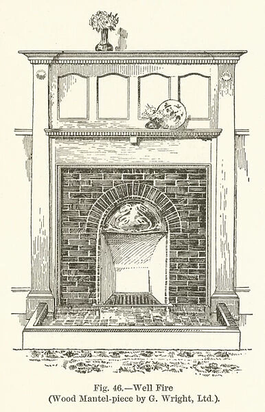 Well Fire, Wood Mantel-piece by G Wright (engraving)