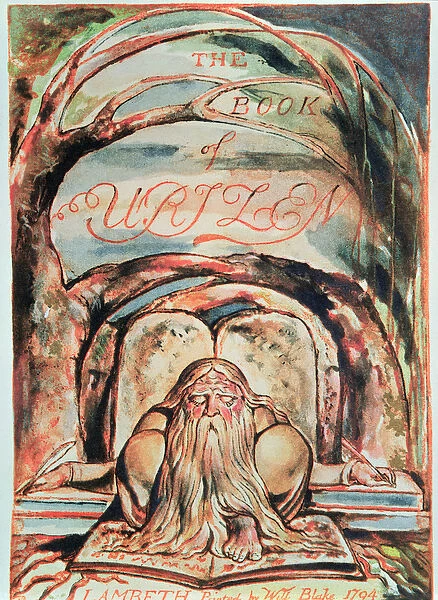 The First Book of Urizen; title page, showing Urizen (representing the embodiment of