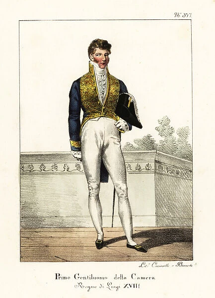 First Gentleman of the Bedchamber, reign of King Louis XVIII. 1825 (lithograph)