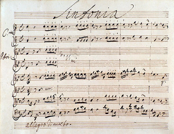 First page of musical score of Adriano in Siria by J A Hasse (1752)