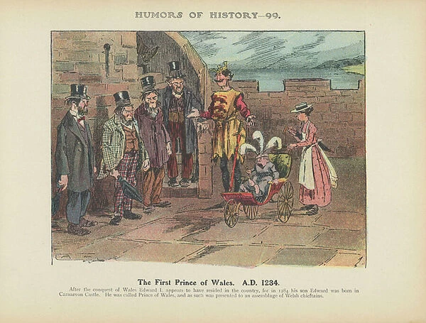 The First Prince of Wales. A. D. 1284 (colour litho)