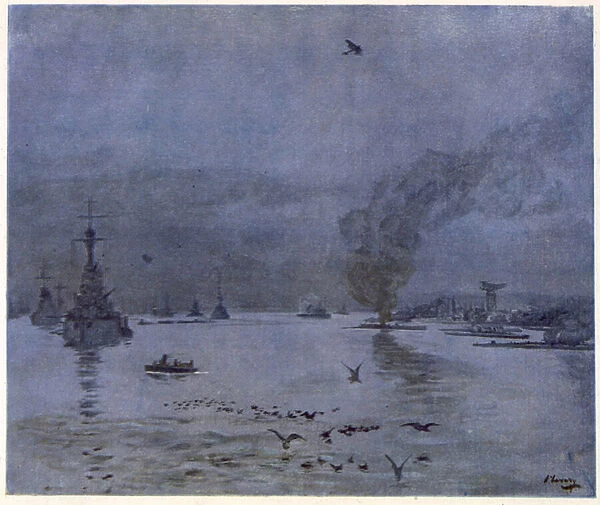 The Fleet, A Misty Day, 1917, from British Artists at the Front