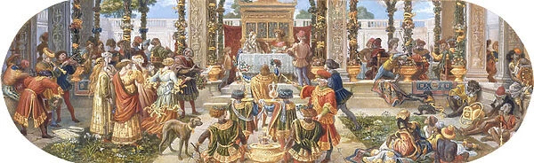 A Florentine Festival: The Banquet, (watercolour, gouache and gold relief on board)