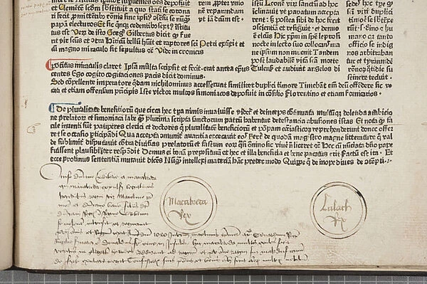 Fol 54 recto, detail, Fasciculus Temporum (pen & ink on paper)