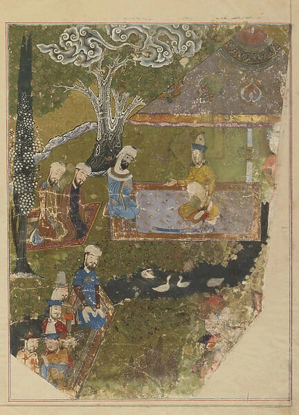 Folio from a Zafarnama; verso: Timur Grants an Audience on the Occasion of His Accession