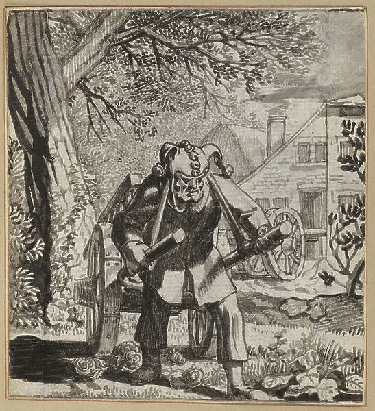 The Fool Who Trusts His Powers Too Much, 1660-86 (brush and Indian ink on paper)