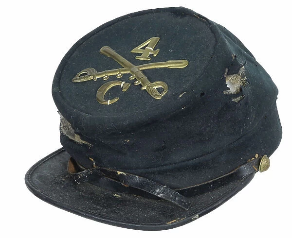 Forage cap worn by a soldier of the 4th Massachusetts Cavalry