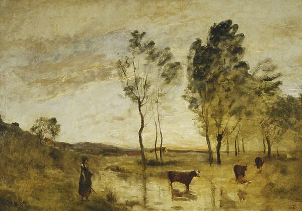 The Ford; Cows on the Edge of a Ford; Le Gue; Vaches au Bord du Gue, c