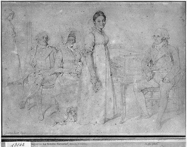 The Forestier Family, 1806 (graphite on paper) (b  /  w photo) (see also 233242)