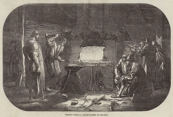 Forging Pikes, a Recent Scene in Ireland (engraving)
