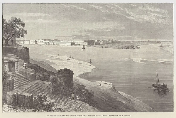The Fort of Allahabad, and Junction of the Jumna with the Ganges (engraving)