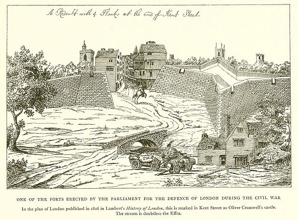One of the Forts Erected by the Parliament for the Defence of London during the Civil War (engraving)