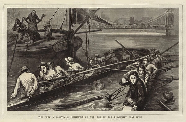The Foul, a Coxswains Nightmare on the Eve of the University Boat Race (engraving)