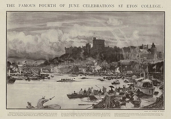 Fourth of June celebrations at Eton College (litho)