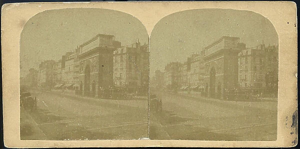 France, Ile-de-France, Paris (75): Boulevard Saint Martin, porte Saint Martin, 1865 - serie 'paris Nouveau' n.c photographer in paris