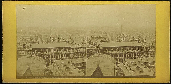 France, Ile-de-France, Paris (75): Restoration of the town hall of Paris after its destruction during the commune, 1873