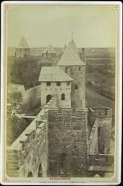 France, Languedoc-Roussillon, Aude (11), Carcassonne: Visigoths towers after the inquisition and restoration, 1890 - Viollet le Duke, J.P, Boelwald