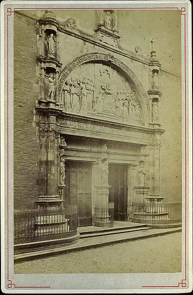 France, Midi-Pyrenees, Haute-Garonne (31), Toulouse: The main facade of the church of the Dalbade of Toulouse, 1880