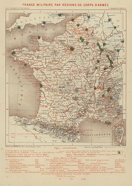 France Militaire par Regions de Corps d Armee (engraving)