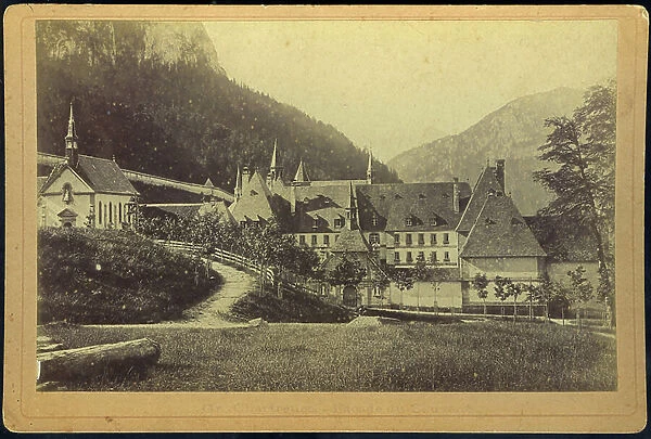 France, Rhone-Alpes, Isere (38), La Grande Chartreuse: La Grande Chartreuse the facade of the abbey, 1885