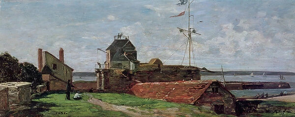 The Francois Ier Tower at le Havre, 1852 (oil on panel)