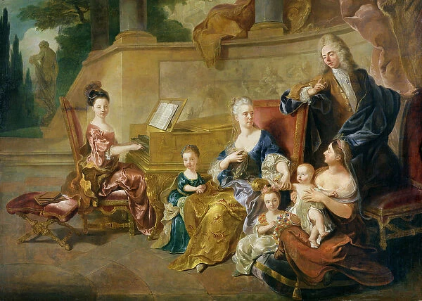The Franqueville Family, 1711 (oil on canvas)